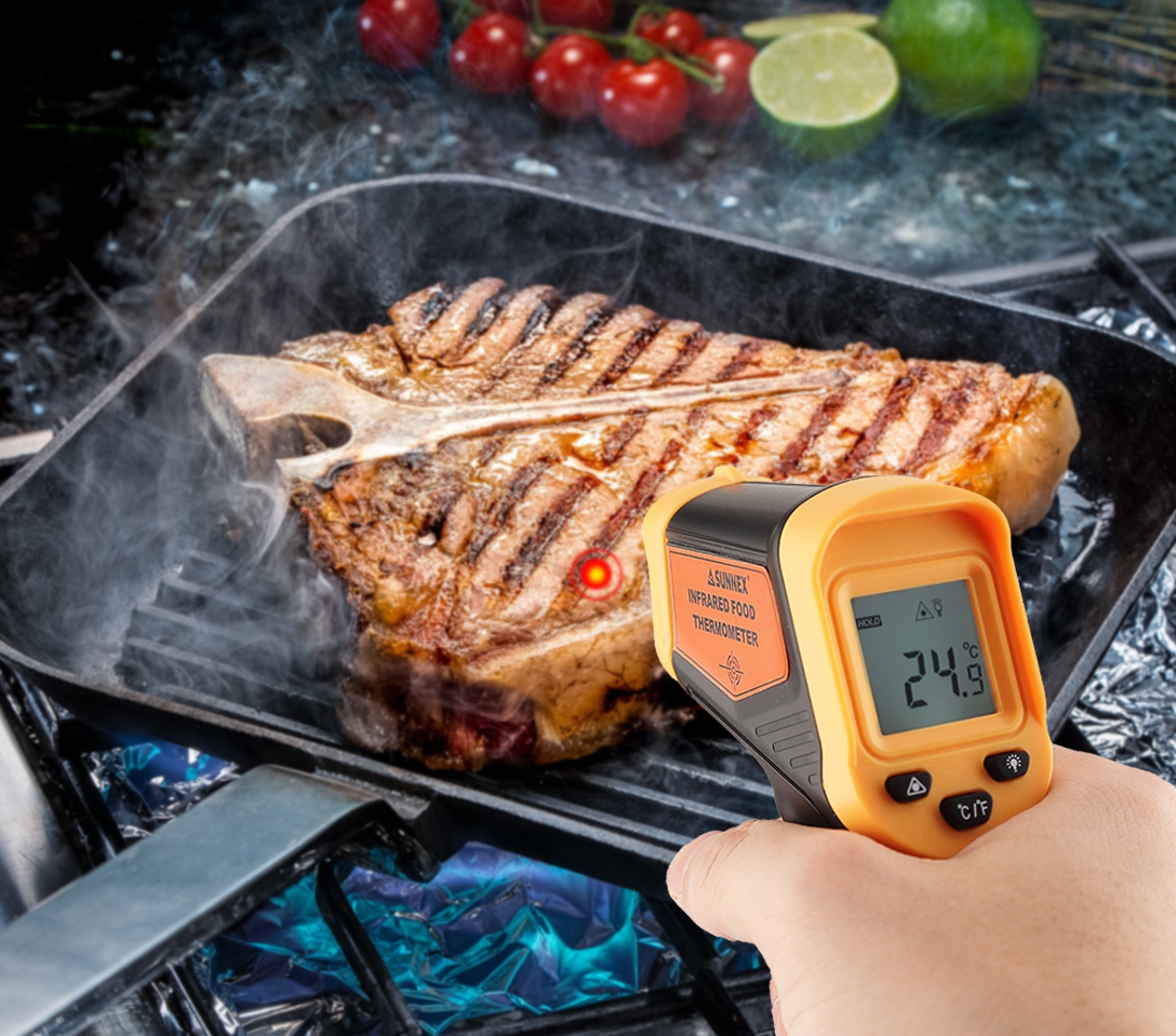 Multifunkčný digitálny Infračervený Teplomer Do Kuchýň a Predajní Mäsa